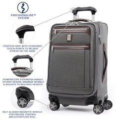 Travelpro Platinum Elite Softside Expandable Carry on Luggage, 8 Wheel Spinner Suitcase, USB Port, Suiter, Men and Women, Carry On 21-Inch ( Vintage Grey , Carry-On 21-Inch ) Vintage Grey Carry On 21 Inch U12