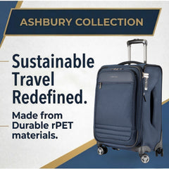 Ricardo Beverly Hills Ashbury Softside Luggage, Expandable Suitcase, Lightweight Sustainable rPET Travel Bag with TSA Lock & Dual Spinner Wheels, 28-inch Large Check-in ( Navy , Check-In Large 28-Inch ) Navy Check In Large 28 Inch U1