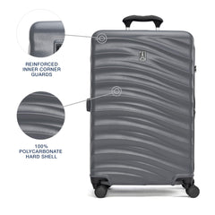 Travelpro Maxlite Air V2 Hardside Expandable Luggage, 8 Spinner Wheels, Lightweight Hard Shell Suitcase, TSA lock ( Shadow Grey , Checked Medium 25-Inch ) Shadow Grey Checked Medium 25 Inch U1