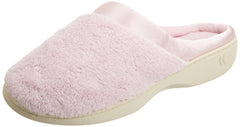 Isotoner Women's Microterry PillowStep Satin Cuff Clog Slippers ( Peony , 7.5-8 ) Peony 7 5 8 U1