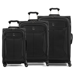 Travelpro Tourlite Softside Expandable Luggage with 4 Spinner Wheels, Lightweight Suitcase, Men and Women ( Black , 3-Piece Set (21/25/29) ) Black 3 Piece Set 21 25 29 U2