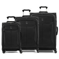 Travelpro Tourlite Softside Expandable Luggage with 4 Spinner Wheels, Lightweight Suitcase, Men and Women ( Black , 3-Piece Set (21/25/29) ) Black 3 Piece Set 21 25 29 U1
