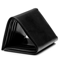 Bosca Mens Old Leather Collection Double ID Trifold Wallet Black One Size U1