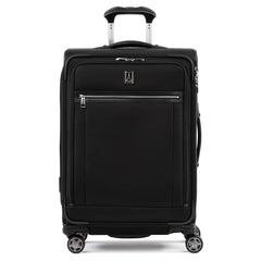 Travelpro Platinum Elite Softside Expandable Checked Luggage, 8 Wheel Spinner Large Suitcase, TSA Lock, Men and Women ( Shadow Black , Checked-Medium 25-Inch ) Shadow Black Checked Medium 25 Inch U13
