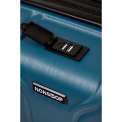 NONSTOP NEW YORK Luggage Expandable Spinner Wheels hard side shell Travel Suitcase Lightweight, TSA Lock, Double USB Port ( Teal , Checked-Large 28-Inch ) Teal Checked Large 28 Inch U8