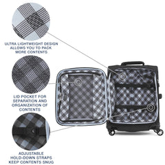 Travelpro Maxlite 5 Softside Expandable Luggage with 4 Spinner Wheels, Lightweight Suitcase, Men and Women Black Carry On 19 Inch U6