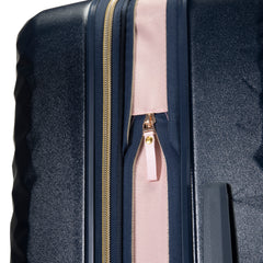 Ricardo Beverly Hills Indio Hardside Luggage, Durable, Spacious, Stylish, Compression Straps, Secondary Packing Compartment ( Dark Navy , Checked-Large 28-Inch ) Dark Navy Checked Large 28 Inch U1