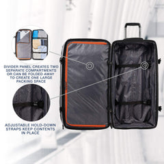 Travelpro Bold Drop Bottom Wheeled Rolling Duffel Bag ( Grey/Black , 30-Inch ) Grey/Black 30 Inch U5