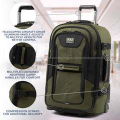 Travelpro Unisex-Adult Bold Softside Expandable Rollaboard Upright Luggage ( Olive/Black , Checked-Medium 25-Inch ) Olive/Black Checked Medium 25 Inch U2