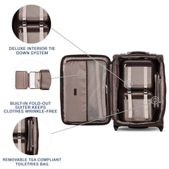 Travelpro Platinum Elite Softside Expandable Luggage, 2 Wheel Upright Suitcase, USB Port, Men and Women ( Rich Espresso , Carry-On 22-Inch ) Rich Espresso Carry On 22 Inch U6