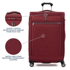 Travelpro Platinum Elite Softside Expandable Checked Luggage, 8 Wheel Spinner Large Suitcase, TSA Lock, Men and Women ( Bordeaux Red , Checked-Large 29-Inch ) Bordeaux Red Checked Large 29 Inch U5