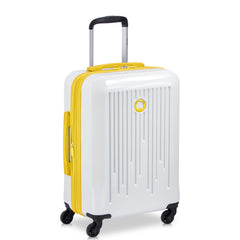Delsey Paris Christine Hardside Expandable Luggage with Spinner Wheels ( White with Yellow Trim , Carry On 20 Inch ) White with Yellow Trim Carry On 20 Inch U5