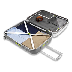 Samsonite Freeform Hardside Expandable with Double Spinner Wheels ( White/Grey , Checked-Large 28-Inch ) White/Grey Checked Large 28 Inch U5