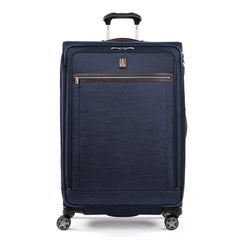 Travelpro Platinum Elite Softside Expandable Checked Luggage, 8 Wheel Spinner Large Suitcase, TSA Lock, Men and Women ( True Navy Blue , Checked-Large 29-Inch ) True Navy Blue Checked Large 29 Inch U14