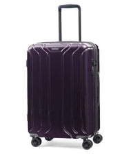NONSTOP New York Elite Luggage Expandable Lightweight Spinner Wheels hard side shell Travel Suitcase Set, TSA Lock, Double USB Port, 3 packing cubes ( Plum , Checked-Medium 24-Inch ) Plum Checked Medium 24 Inch U2