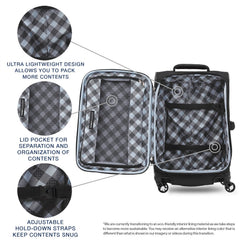 Travelpro Maxlite 5 Softside Expandable Luggage with 4 Spinner Wheels, Lightweight Suitcase, Men and Women Black Carry On 21 Inch U38