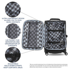 Travelpro Maxlite 5 Softside Expandable Luggage with 4 Spinner Wheels, Lightweight Suitcase, Men and Women Black Carry On 21 Inch U53