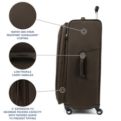 Travelpro Maxlite 5 Softside Expandable Luggage with 4 Spinner Wheels, Lightweight Suitcase, Men and Women Mocha Checked Large 29 Inch U14