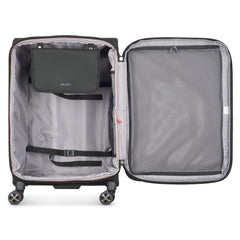 DELSEY Paris Helium DLX Softside Expandable Luggage with Spinner Wheels ( Black , Checked-Medium 25 Inch ) Black Checked Medium 25 Inch U2