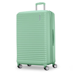 American Tourister Stratum 3.0, Airline Approved, Durable Hardside Luggage, Expands 1.5", RightHeight Adjustable Handle ( Surreal Green , Large - Checked ) Surreal Green Large Checked U1