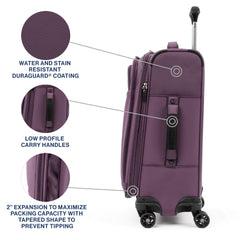 Travelpro Tourlite Softside 21" Expandable Luggage with 4 Spinner Wheels, Lightweight Suitcase, Carry-On ( Deep Purple , Carry-On 21-Inch ) Deep Purple Carry On 21 Inch U25