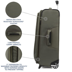 Travelpro Maxlite 5 Softside Expandable Upright 2 Wheel Luggage, Lightweight Suitcase, Men and Women Slate Green Checked Medium 26 Inch U2