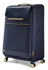 Ted Baker Albany Softside Lightweight Fashion Spinner Luggage Suitcase Navy Checked Large 29 Inch U1