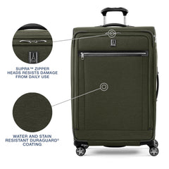 Travelpro Platinum Elite Softside Expandable Checked Luggage, 8 Wheel Spinner Large Suitcase, TSA Lock, Men and Women ( Pilot Green , Checked-Large 29-Inch ) Pilot Green Checked Large 29 Inch U4