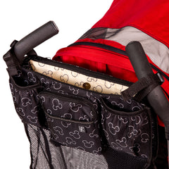 J.L. Childress Cups 'N Cargo, Universal Fit Stroller Organizer with Extra Large Storage, Expandable Deep Cup Holders, Multiple Zippered Pockets, Unique Large Mesh Bag for Larger Items ( Mickey Black , One Size ) Mickey Black One Size U5