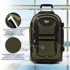 Travelpro Unisex-Adult Bold Softside Expandable Rollaboard Upright Luggage Olive/Black Carry On 22 Inch U3