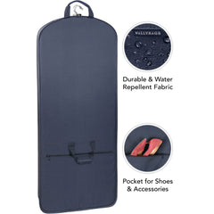 WallyBags 60 Premium Tri-Fold Travel Garment Bag with exterior pocket ( Navy , 60-inch ) Navy 60 Inch U1