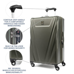 Travelpro Maxlite 5 Hardside Spinner Wheel Luggage Slate Green Checked Medium 25 Inch U2