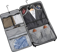 WallyBags® 45” Premium Rolling Garment Bag with multiple pockets Black One Size U6