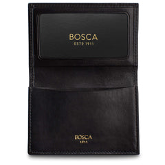 Bosca Men's Wallet, Old Leather Full Gusset 2-Pocket Card Case Wallet with I.D. Window ( Black , One Size ) Black One Size U3
