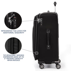 Travelpro Platinum Elite Softside Expandable Checked Luggage, 8 Wheel Spinner Large Suitcase, TSA Lock, Men and Women ( Shadow Black , Checked-Medium 25-Inch ) Shadow Black Checked Medium 25 Inch U16