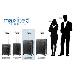 Travelpro Maxlite 5 Hardside Spinner Wheel Luggage ( Black , Checked-Medium 25-Inch ) Black Checked Medium 25 Inch U1