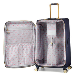Ted Baker Albany Softside Lightweight Fashion Spinner Luggage Suitcase Navy Checked Large 29 Inch U1