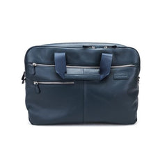 Luxe Leather Laptop Briefcase Color: Navy Blue U1