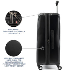 Travelpro Maxlite 5 Hardside Spinner Wheel Luggage ( Black , Checked-Medium 25-Inch ) Black Checked Medium 25 Inch U1