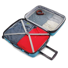 Samsonite Omni Pc Hardside Expandable Luggage with Spinner Wheels Caribbean Blue Checked Medium 24 Inch U12