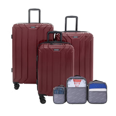 NONSTOP New York Elite Luggage Expandable Lightweight Spinner Wheels hard side shell Travel Suitcase Set, TSA Lock, Double USB Port, 3 packing cubes ( Cabernet , 6-Piece Set ) Cabernet 6 Piece Set U1
