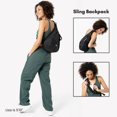 Sherpani Esprit, Sling Backpack, 10L Travel Bag, Women Shoulder Sling Purse, Crossbody Backpack, Travel Gifts, Pickleball Bag, RFID Protection, Fits 10 Inch Tablet ( Raven , One Size ) Raven One Size U1