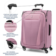 Travelpro Maxlite 5 Softside Expandable Luggage with 4 Spinner Wheels, Lightweight Suitcase, Men and Women ( Orchid Pink Purple , Checked-Medium 25-Inch ) Orchid Pink Purple Checked Medium 25 Inch U2