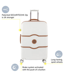 DELSEY Paris Chatelet Air 2.0 Hardside Luggage with Spinner Wheels Champagne White Carry On 21 Inch With Brake U18
