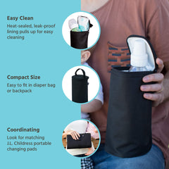 J.L. Childress Breastmilk Cooler Bag - Ice Pack Included - Insulated & Leak Proof Newborn Bottle Bag - Fits 1-2 Bottles - Bottle Bag for Daycare - Breastmilk Cooler Bag for Travel Black One Size U2