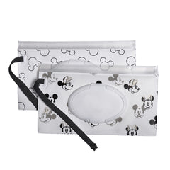 Disney Baby by J.L. Childress Reusable Wet Wipes Case 2-Pack, Refillable Wipes Holder, Portable for Travel, Includes Wrist Strap U1