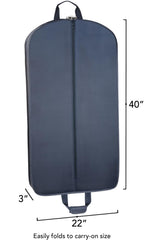 WallyBags® 40” Deluxe Travel Garment Bag with two pockets ( Navy , 40-inch ) Navy 40 Inch U1