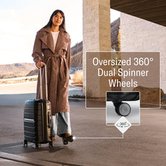 Samsonite Freeform Hardside Expandable with Double Spinner Wheels ( Black , Checked-Large Spinner ) Black Checked Large Spinner U36
