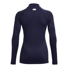 Under Armour Womens Authentics Mock Neck T-Shirt, Midnight Navy (410)/White, Small U1