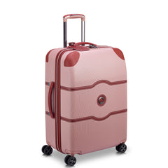 DELSEY Paris Chatelet Air 2.0 Hardside Luggage with Spinner Wheels Pink Checked Medium 24 Inch U5
